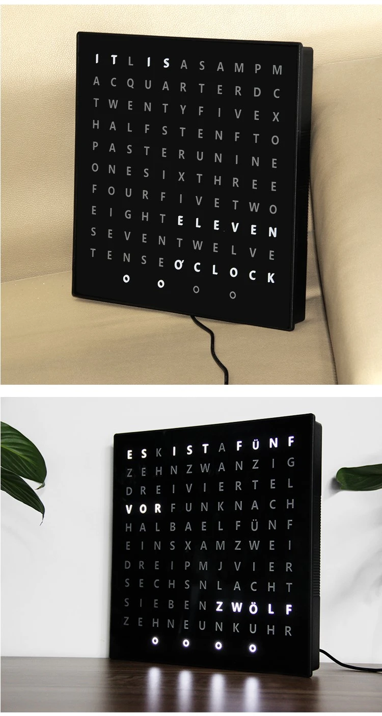 WORD CLOCK LETTER DISPLAY WORD CLOCK LETTER DISPLAY