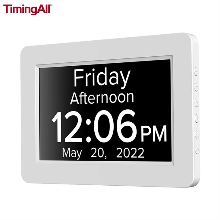 Reloj de día con calendario digital de 8 pulgadas
